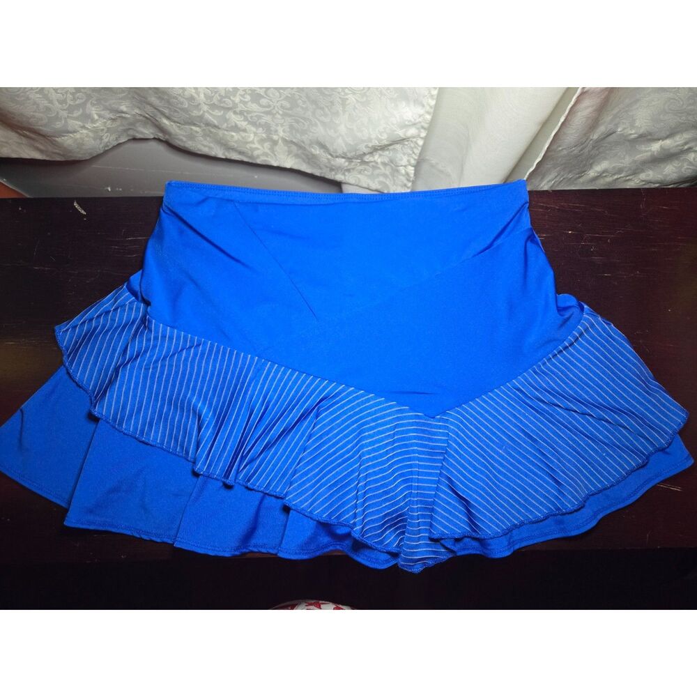 Lucky in Love Blue Striped Pleated Skort Tenniscore Preppy | M